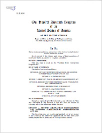 Cover for HR6201 Bill